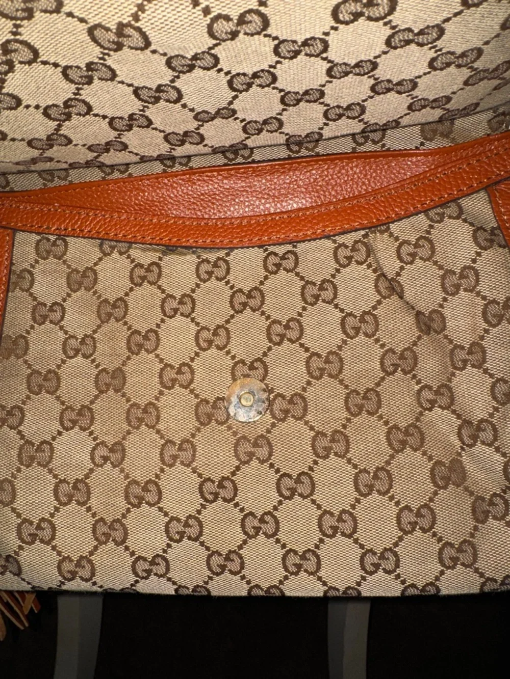 Gucci Tan-Brown GG Canvas Crossbody with Tassel Detail - Picture 5 of 14
